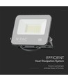 30W projektør - Samsung chip, 1m ledning, 3000K, sort hus, grå matteret glas