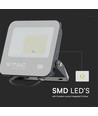 Projektør 50W - Samsung chip, 1m kabel, 6500K, sort hus, grå matteret glas