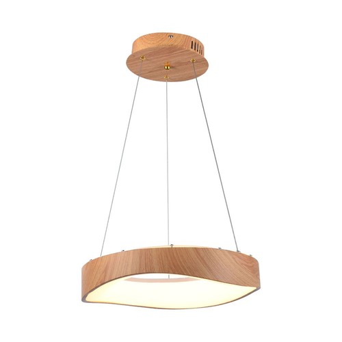 LED designer hængelampe - 3000K, træmaling+hvid, Hus