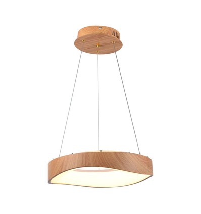 18W LED pendel i trædesign - 2100lm, Ø40cm, 3000K, inkl. lyskilde