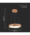 18W LED pendel i trædesign - 2100lm, Ø40cm, 3000K, inkl. lyskilde