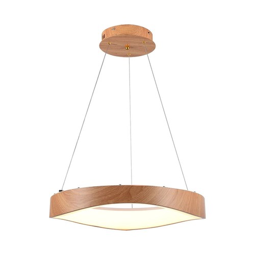 LED designer hængelampe - 3000K, træmaling+hvid hus
