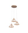 3xE27 Designer pendelophæng i træ - Brun, 26x26cm, 1m ledning, uden lyskilde