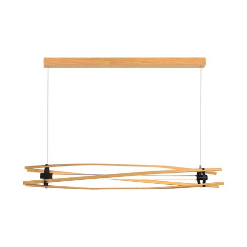 LED designer hængelampe - 3000K, træ+sort hus