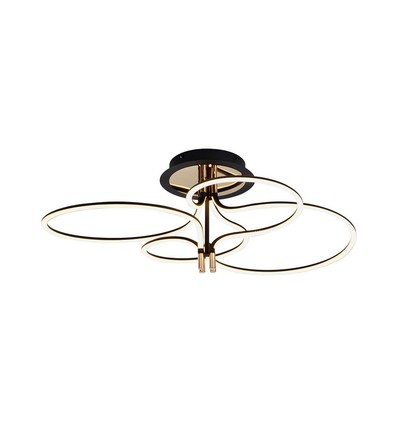36W LED designer pendel - 4150lm, 3000K, guld og sort, loftlampe