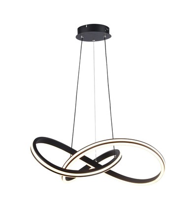 40W LED designer pendellampe, Ø60cm - 3-i-1 CCT, 4800lm, sort, IP20