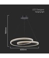 60cm 40W designer pendel - 120lm/W, sort, justerbar højde, metal, inkl. lyskilde