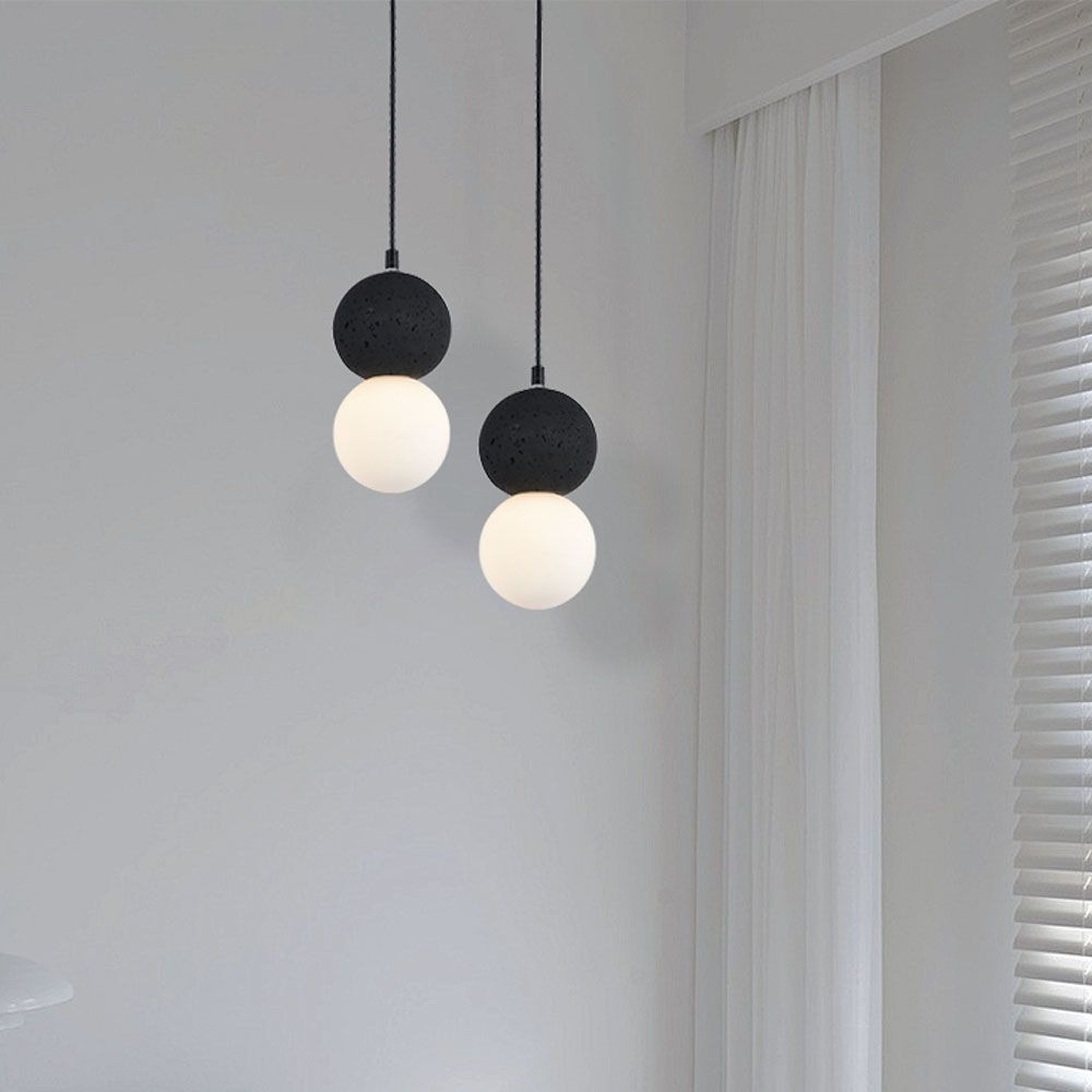 LED Designer Pendel Lampe G9 - Sort + Hvid Hus