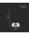 6W LED Pendel - Designer Lampe, 3000K, Metal+Glas, Hus