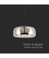 6W Designer pendel - Ø35cm, 750lm, 3000K, metal og glas, indendørs loftlampe