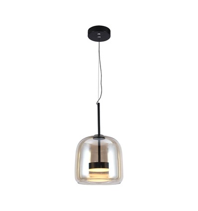 6W Designer LED pendel - 750lm, metal og glas, Ø23cm, højdejusterbar, inkl. lyskilde