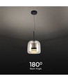 6W Designer LED pendel - 750lm, metal og glas, Ø23cm, højdejusterbar, inkl. lyskilde