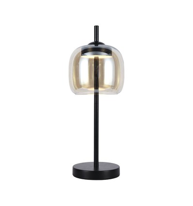 7W Designer LED bordlampe - 700lm, 3000K, metal og glas, Ø12 x 22,5 cm