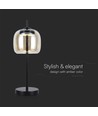 7W Designer LED bordlampe - 700lm, 3000K, metal og glas, Ø12 x 22,5 cm