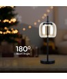 7W Designer LED bordlampe - 700lm, 3000K, metal og glas, Ø12 x 22,5 cm