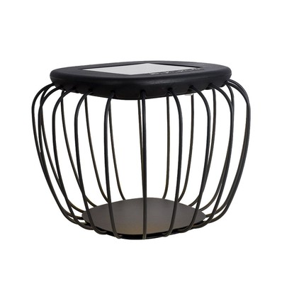 1W Solara designer have/bordlampe - Solcelle, IP44, sort, lantern-formet, 3000K+6000K, inkl. lyskilde