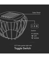 1W Solara designer have/bordlampe - Solcelle, IP44, sort, lantern-formet, 3000K+6000K, inkl. lyskilde