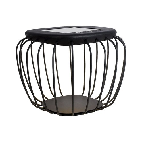 Solcelle LED Designer Bordlampe Metal+Grå - Hus 6000K+3000K
