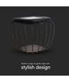 Solcelle LED Designer Bordlampe Metal+Grå - Hus 6000K+3000K