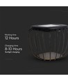 Solcelle LED Designer Bordlampe Metal+Grå - Hus 6000K+3000K