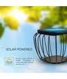 Solcelle LED Designer Bordlampe Metal+Grå - Hus 6000K+3000K