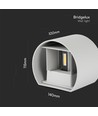 5W LED væglampe med op/ned lys - IP65 udendørs, grå, rund, 4000K, inkl. lyskilde