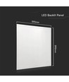 60x60 LED panel, 36W - 120lm/W, IP65 vandtæt, 6500K, flicker free, backlit