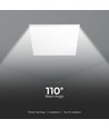 60x60 LED panel, 36W - 120lm/W, IP65, flicker free, hvid ramme