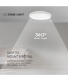 18W LED Dome Lys - Samsung Chip, 3000K, Rund, Hvid Ramme, IP44