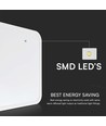 VT-18 LED Kuppel Lys 18W - Samsung chip, 3000K, firkantet, hvid ramme, IP44