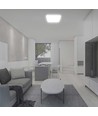 24W LED loftslampe - 30x30 cm, IP44, Samsung LED chip, hvid kant, firkantet