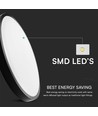 24W LED loftslampe med Samsung LED chip - Rund, sort kant, Ø29,5cm, IP44, 5 års garanti