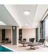 24W LED loftslampe med Samsung chip, kvadratisk - 2500lm, IP44, sort kant, 6500K