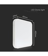 48W LED loftslampe - IP44, 42x42cm, hvid kant, 4000K, 5160lm