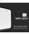 48W LED loftslampe, 42x42cm - 6500K, IP44, sort kant, kvadratisk, 5160lm