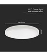 18W LED Dome Sensor - Samsung Chip, 6500K, Rund, Hvid Ramme, IP44