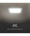 3W Firkantet LED indbygningspanel med baglys - Samsung LED chip, 330lm, Hul: Ø7,5-8 cm, Mål: 9x9 cm