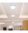 12W kvadratisk LED loftlampe - 1200lm, 16,7 x 16,7 cm, 6500K, hvid kant, inkl. lyskilde