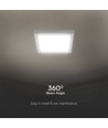 12W LED loftpanel, firkantet - Samsung LED chip, 1200lm, hvid kant, 4000K
