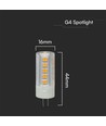 3,2W G4 LED pære, 12V - 385lm, Samsung LED chip, 300 grader, plast/aluminium