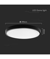 24W LED loftslampe - Samsung LED chip, Ø29,5cm, IP44, 2500lm, sort kant, varm hvid
