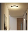 18W LED sensorlampe - IP44, Ø29,5cm, Sort kant, indbygget sensor, fjernbetjening, inkl. lyskilde
