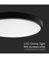 18W LED sensorlampe - IP44, Ø29,5cm, Sort kant, indbygget sensor, fjernbetjening, inkl. lyskilde