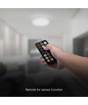 V-Tac 18W LED sensorlampe - Ø29,5cm, IP44, Indbygget sensor, fjernbetjening, sort kant, inkl. lyskilde