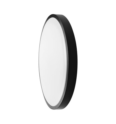 V-Tac 24W LED sensorlampe - Ø35cm, IP44, Indbygget sensor, fjernbetjening, sort kant, inkl. lyskilde