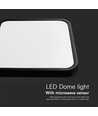 36W LED sensorlampe - IP44, 42x42cm, sort kant, Samsung Chip, 4000K, indbygget mikrobølgesensor