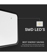 36W LED sensorlampe - IP44, 42x42cm, sort kant, Samsung Chip, 4000K, indbygget mikrobølgesensor