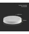 18W Ø21,6cm LED loftlampe - Samsung LED chip, 1980lm, hvid kant, rund mini panel