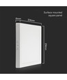 18W kvadratisk LED loftlampe - 1800lm, 6500K, kold hvid, backlit panel