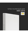 Bagbelyst påbygning panel Samsung chip 18W - 3000K, kvadratisk